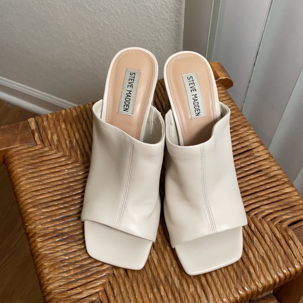 Steve Madden Tule Heeled Mule In Bone Leather - image 7
